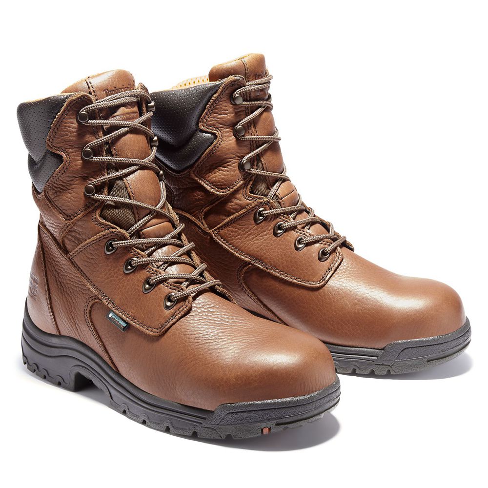 Timberland Mens Work Boots PRO® TiTAN® 8\" Alloy Toe - Brown - India KA9270685